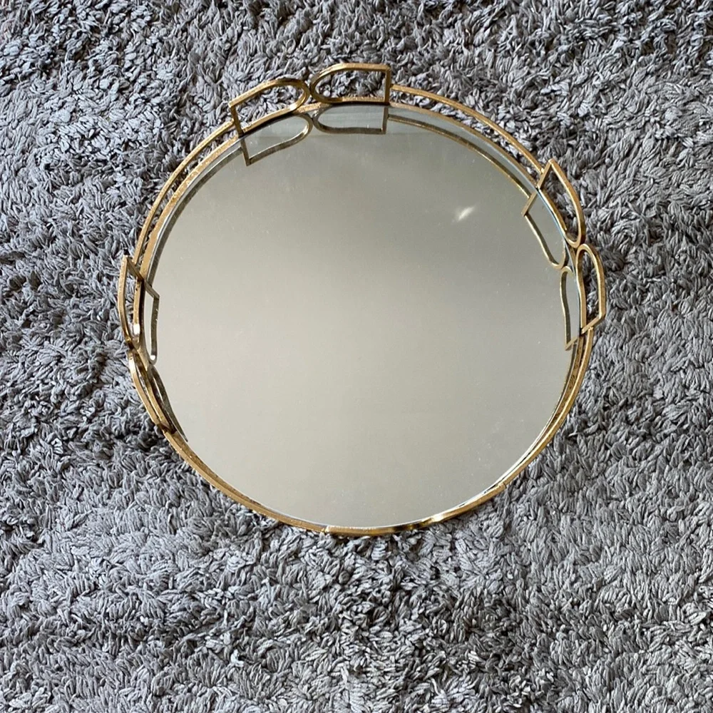 DD gold (antique)coated glass mirror decorative tray